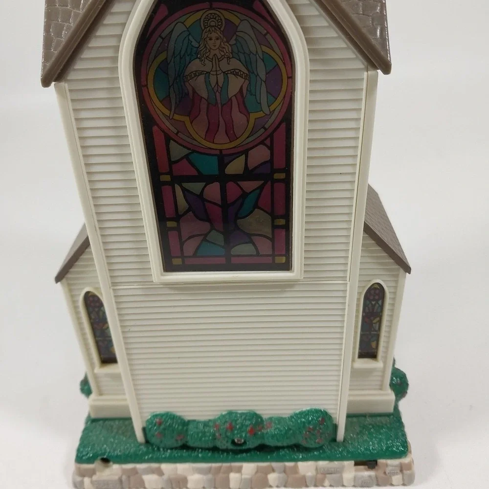 Avon Christmas‎ Angel Music Clock Light Staind Glass Church No Sound